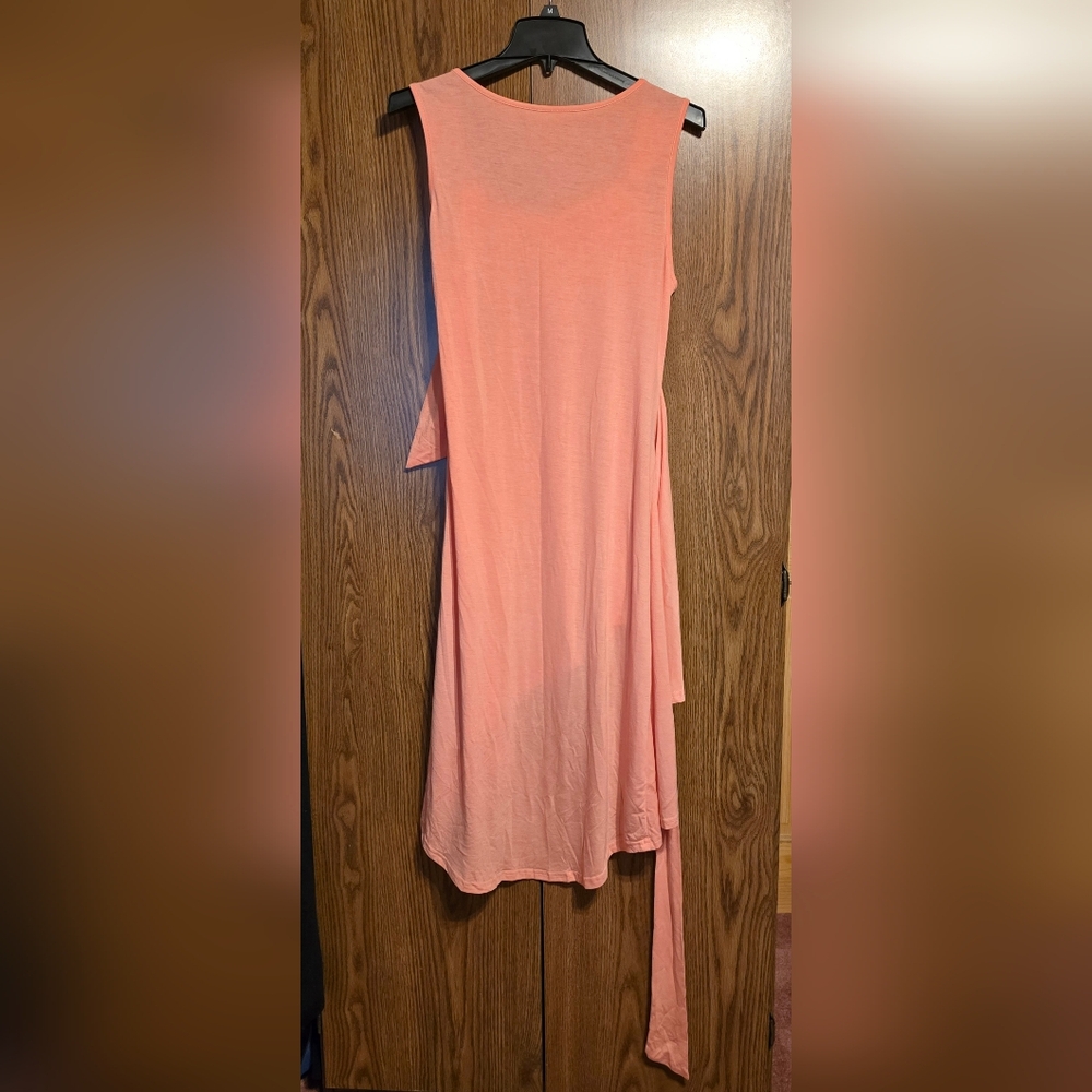 Source Unknown Asymmetrical Peach Dress